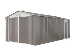 Habitat et jardin Garagem de metal "Nevada" com porta de batente 18.56 m²