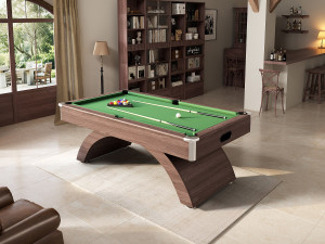 Unique Stół bilardowy z automatycznym powrotem bil - 213.4 x 120.6 x 81.3 cm - Ciemny naturalny i zielony - JACKSON