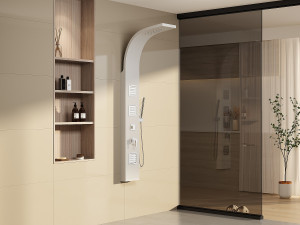 Unique Columna de ducha hidromasaje - Blanco Mate - 20 x 150 cm - TYRA