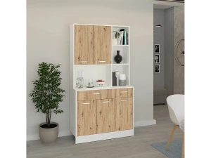 Buffet Hugo haaus, Roble Artisan/Blanco, 100 x 44 x 188 cm