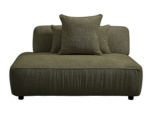 Unique Chaiselongue izquierda en tela bouclé verde caqui LELACO