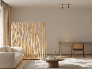 Unique Biombo de madera de teca - An. 170 x P. 25 x Alt. 180 cm - Natural GAYANA