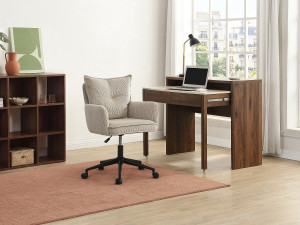 Unique Silla de oficina - Pana - Topo y negro - Altura regulable - BATARU