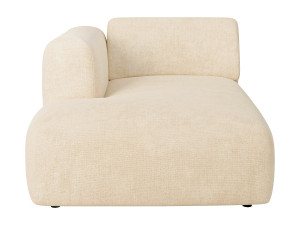 Unique Módulo chaiselongue fijo izquierdo con reposabrazos en tela beige de Maison Céphy - POGNI