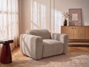 Unique Fotel z tkaniny Taupe marki Maison Céphy POGNI