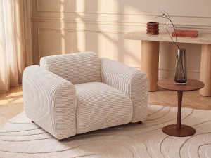 Unique Sillón de pana beige POGNI de Maison Céphy