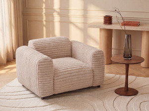 Unique Sillón de pana gruesa beige POGNI de Maison Céphy