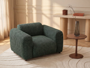 Unique Sillón de pana verde POGNI de Maison Céphy