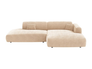 Unique Sofá rinconera derecha fijo abierto de pana fina beige de Maison Céphy POGNI