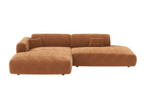 Unique Sofá rinconera izquierda fijo abierto de pana fina de terciopelo terracota de Maison Céphy POGNI