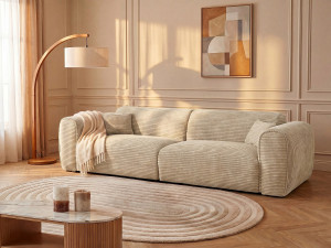 Unique Sofá cama de 4 plazas de pana gruesa beige POGNI de Maison Céphy