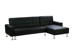 Habitat et jardin Sofá esquinero convertible y reversible "Theo" - 4 plazas - Negro