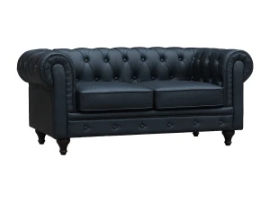 Habitat et jardin Sofá Chesterfield "Aliza"- 2 plazas - Negro