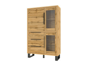 Meublorama Eikenhouten kleur buffetkast uit de MILO collectie. Zwarte afwerking. Ideaal meubel voor uw eetkamer.