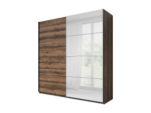 Meublorama Kledingkast design 2 deuren 200cm donkereiken kleur. Collectie EOS