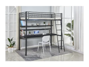 Habitat et jardin Cama mezzanine "Alona" - 90 x 190 cm - Negro