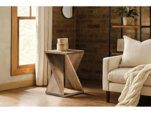 Giner y colomer Taburete de Madera de Mango 35 Cm Estilo Rústico Moderno-57x35x35