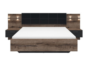 Petits-Meubles Romane Bois 180x200 LED nachtkastje en USB-aansluiting inbegrepen