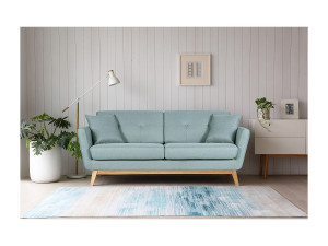 Concept-Usine Scandinavische 3-Zitsbank in Watergroen HOGA met 2 Kussens - Comfortabel en Origineel