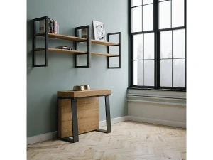 ITAMOBY Consola extensible 90x40/288 cm Asia Roble Natural estructura Antracita