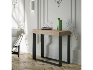 ITAMOBY Consola extensible 90x40/300 cm Elettra Roble Natural estructura Antracita