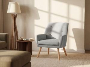 Unique Silla de tela gris SERINO
