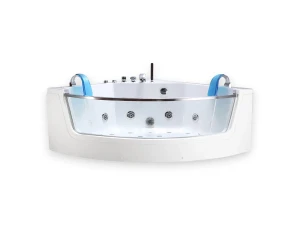 ELITESHOPPING Bañera de hidromasaje blanca con doble bomba 152 x 152 cm, 19 jets – Calliope