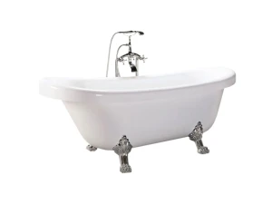 ELITESHOPPING Banheira de ilha vintage 170 x 80 cm com pés prateados e Torneira - Marigold