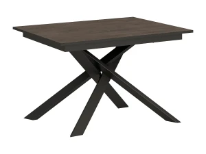 ITAMOBY Mesa extensible 90x120/180 cm Ganty Nogal - Canto antracita Estructura antracita