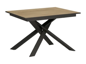 ITAMOBY Mesa extensible 90x120/180 cm Ganty Roble Nature - Canto antracita Estructura antracita