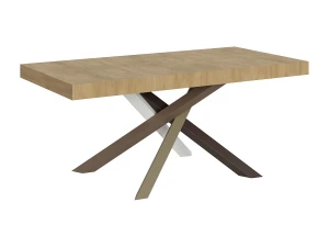 ITAMOBY Mesa extensible 180/440x90 cm Volantis roble natural patas multicolor 4/C