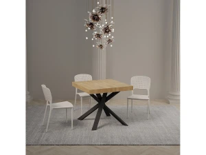 ITAMOBY Mesa extensible 90/194x90 cm Clerk roble natural patas antracita