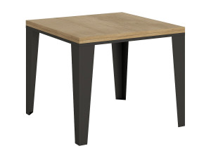 ITAMOBY Uitklapbare tafel 90x90/180 cm Flame Libra natuur eiken frame antraciet