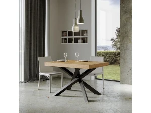ITAMOBY Mesa extensible 130/390x90 cm Volantis roble natural patas antracita