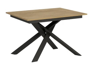 ITAMOBY Mesa extensible 90x120/180 cm Ganty Roble Nature - canto del mismo color que la estructura Antracita
