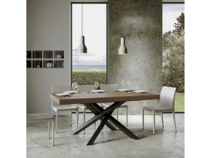 ITAMOBY Mesa de jantar extensível 180/284x90 cm Volantis nogueira pernas antracite