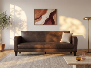 Vente-unique Club bedbank INICIO van microvezel met lived-in leereffect