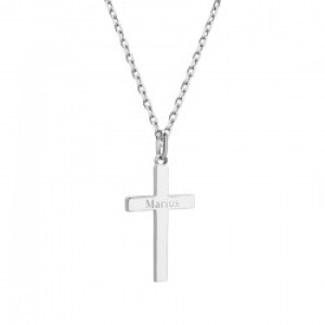 Collier personnalisé homme - croix - Argent
