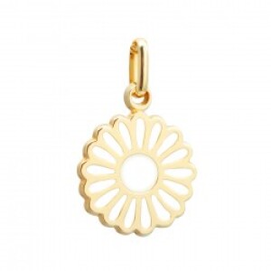 Pendentif personnalisé - fleur ivoire - Plaqué or