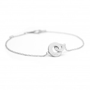 Bracelet chaine personnalisé - anneaux enlacés - Argent