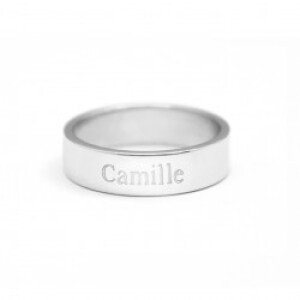 Bague personnalisée - Alliance ruban - Argent