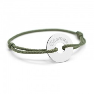 Bracelet cordon personnalisé - Petite chérie - Argent