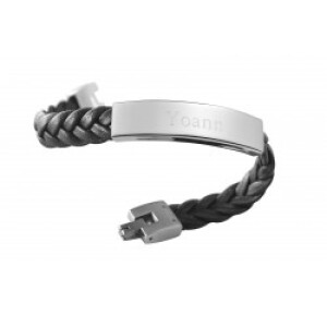 Bracelet cuir personnalisé - le gentleman - Acier inoxydable