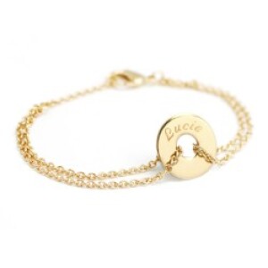 Bracelet chaine personnalisé - Poème femme - Plaqué or