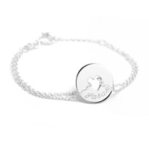Bracelet chaine personnalisé - Poème coeur femme - Argent