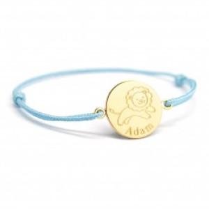 Bracelet cordon - les illustrés - lion - Plaqué or