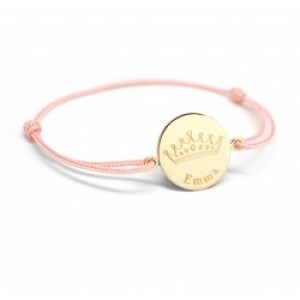 Bracelet cordon - les illustrés - couronne reine - Plaqué or