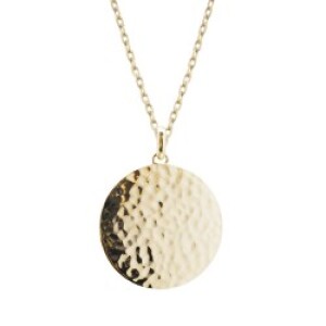 Collier personnalisé médaille martelée - Plaqué or