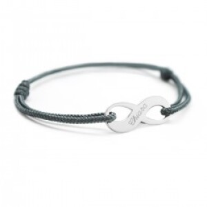 Bracelet cordon personnalisé - infini femme - Argent