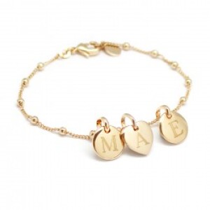 Bracelet chaine perlée personnalisé - Plaqué or